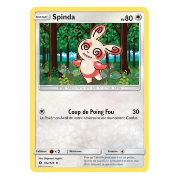 Carte Spinda - Peu commune de Pokémon Soleil et Lune (JCC) 102/149