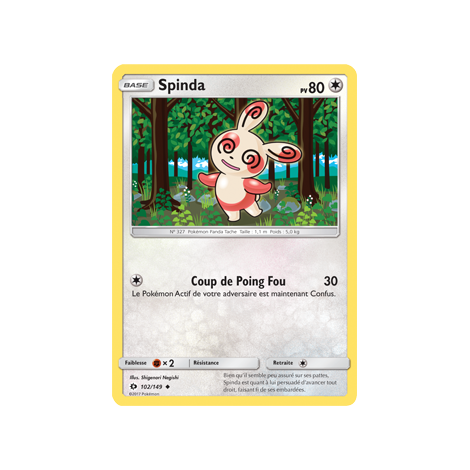 Carte Spinda - Peu commune de Pokémon Soleil et Lune (JCC) 102/149