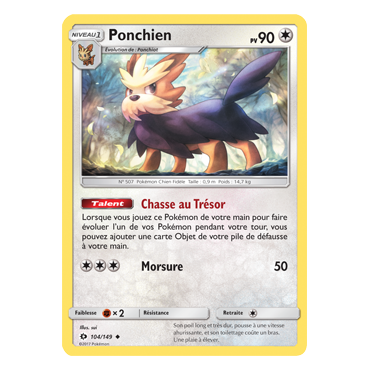 Ponchien 104/149 : Joyau Peu commune de l'extension Pokémon Soleil et Lune (JCC)