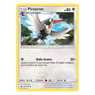 Carte Piclairon - Peu commune de Pokémon Soleil et Lune (JCC) 107/149