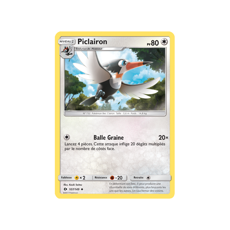 Carte Piclairon - Peu commune de Pokémon Soleil et Lune (JCC) 107/149