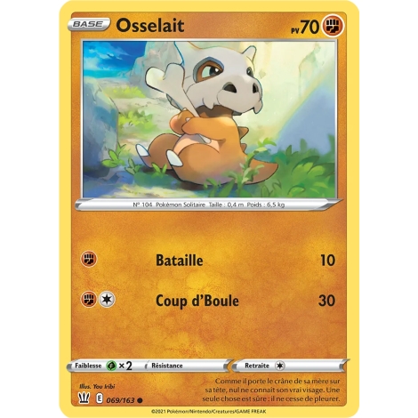 Osselait 069/163 : Joyau Commune (Brillante) de l'extension Pokémon Épée et Bouclier Styles de Combat