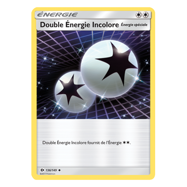 Découvrez Double Énergie Incolore, carte Peu commune de la série Soleil et Lune (JCC)