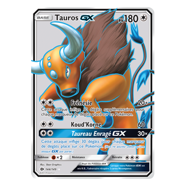 Découvrez Tauros, carte Ultra rare de la série Soleil et Lune (JCC)