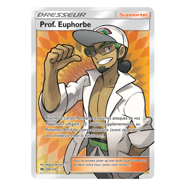 Découvrez Prof. Euphorbe, carte Ultra rare de la série Soleil et Lune (JCC)