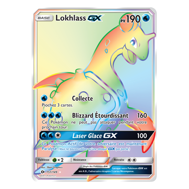 Lokhlass 151/149 : Joyau Arc-en-ciel rare de l'extension Pokémon Soleil et Lune (JCC)
