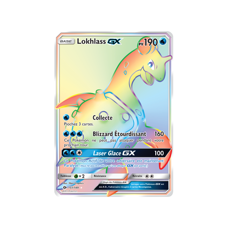 Lokhlass 151/149 : Joyau Arc-en-ciel rare de l'extension Pokémon Soleil et Lune (JCC)