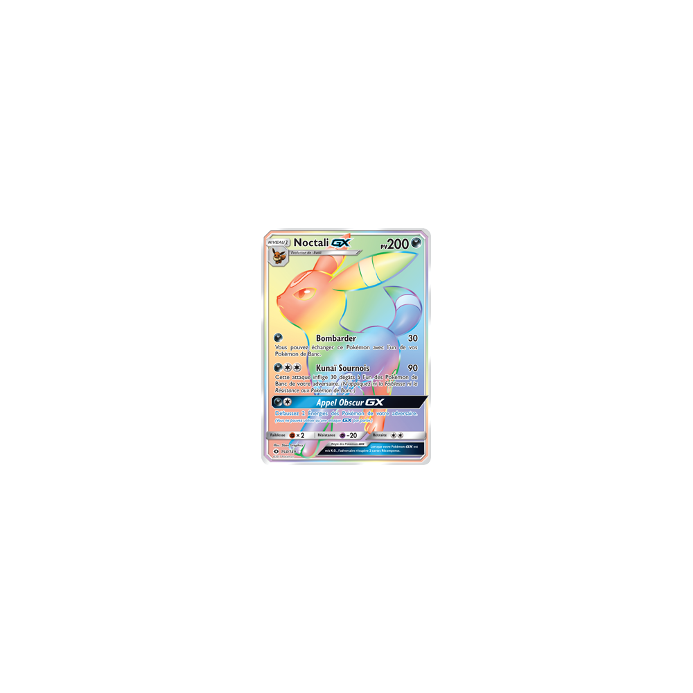 Carte Noctali - Arc-en-ciel rare de Pokémon Soleil et Lune (JCC) 154/149