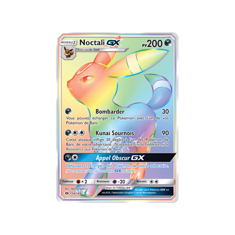 Carte Noctali - Arc-en-ciel rare de Pokémon Soleil et Lune (JCC) 154/149