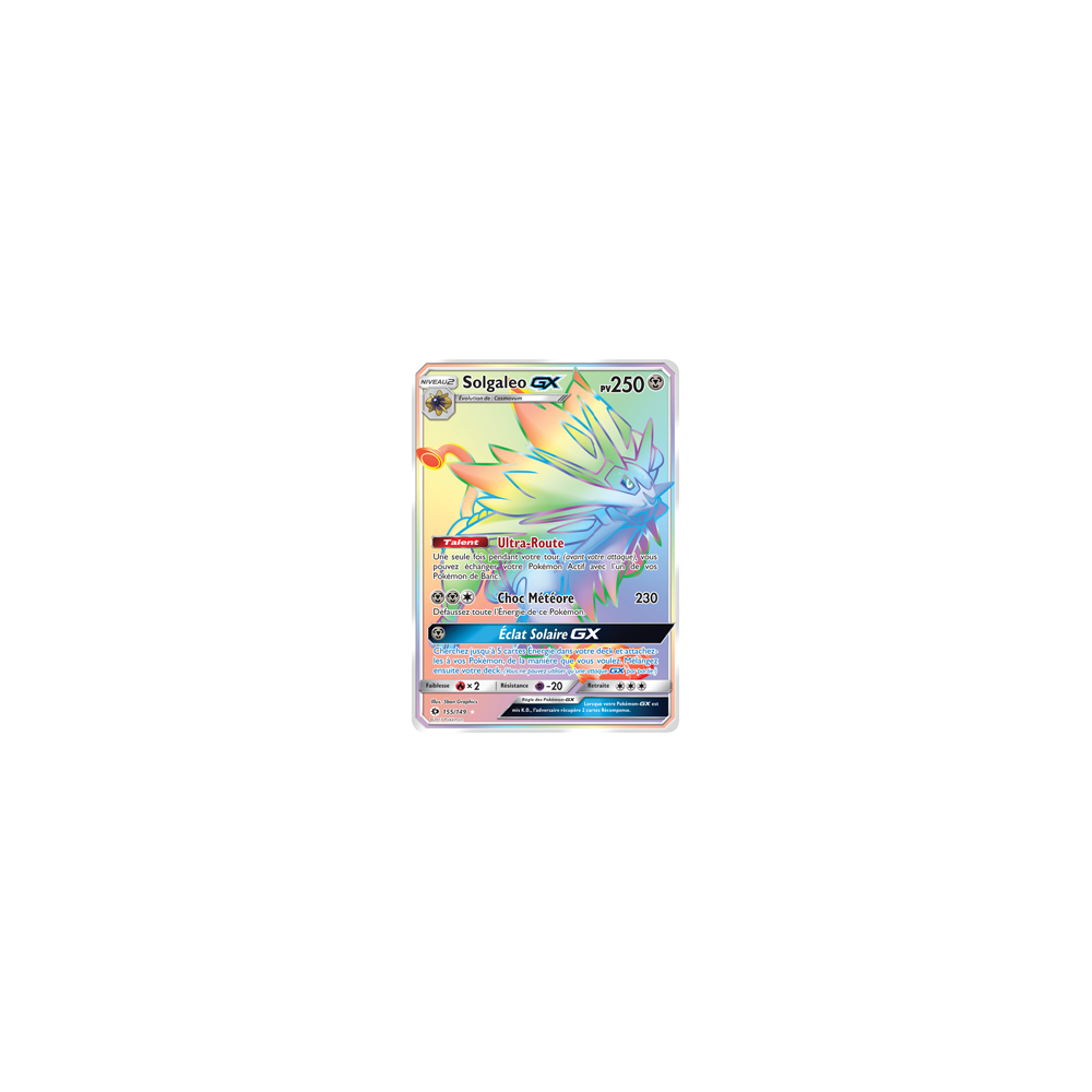 Solgaleo 155/149 : Joyau Arc-en-ciel rare de l'extension Pokémon Soleil et Lune (JCC)