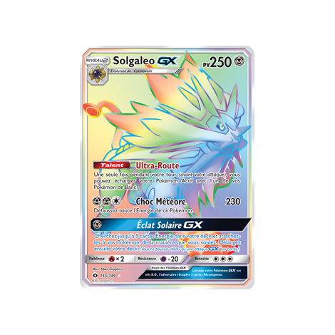 Solgaleo 155/149 : Joyau Arc-en-ciel rare de l'extension Pokémon Soleil et Lune (JCC)