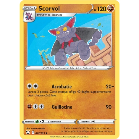 Scorvol 072/163 : Joyau Peu commune (Brillante) de l'extension Pokémon Épée et Bouclier Styles de Combat