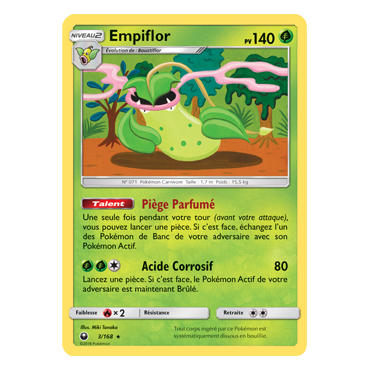 Empiflor 3/168 : Joyau Holographique rare de l'extension Pokémon Tempête Céleste