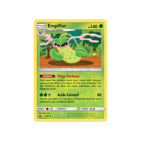 Empiflor 3/168 : Joyau Holographique rare de l'extension Pokémon Tempête Céleste