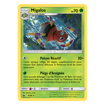 Découvrez Migalos, carte Holographique rare de la série Tempête Céleste