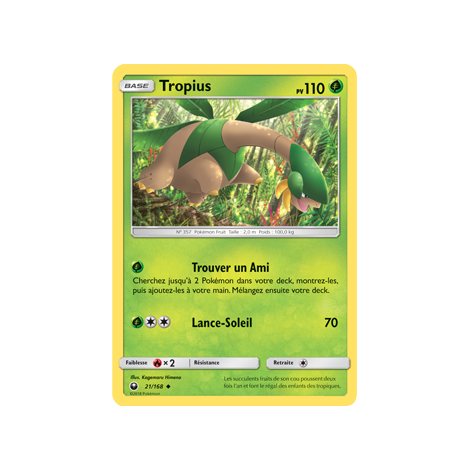 Carte Tropius - Peu commune de Pokémon Tempête Céleste 21/168