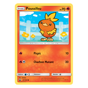 Poussifeu 26/168 : Joyau Commune de l'extension Pokémon Tempête Céleste