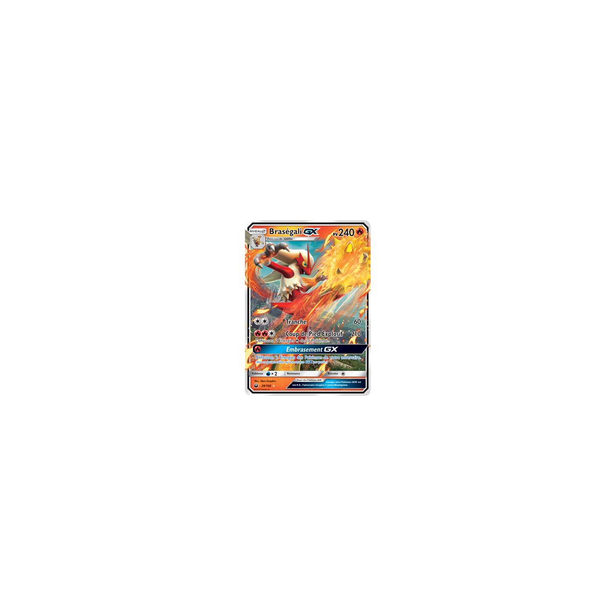 Braségali 28/168 : Joyau Holographique rare GX de l'extension Pokémon Tempête Céleste