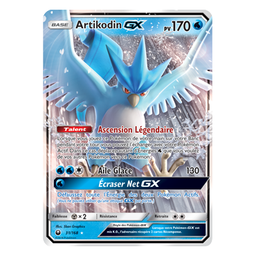 Découvrez Artikodin, carte Holographique rare GX de la série Tempête Céleste