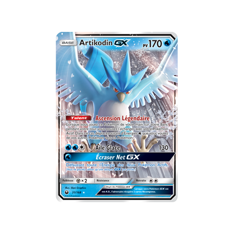 Découvrez Artikodin, carte Holographique rare GX de la série Tempête Céleste