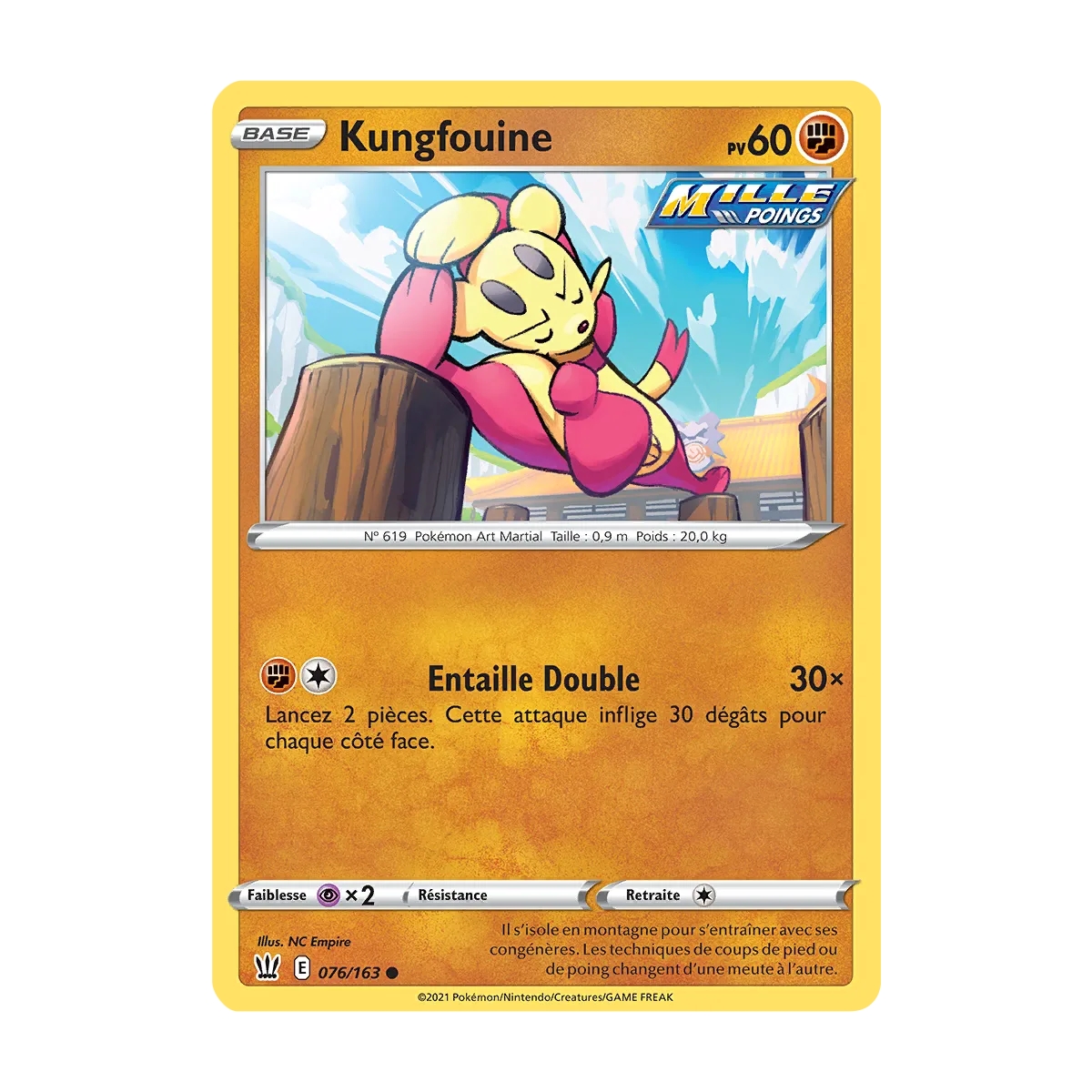 Carte Kungfouine - Commune (Brillante) de Pokémon Épée et Bouclier Styles de Combat 076/163