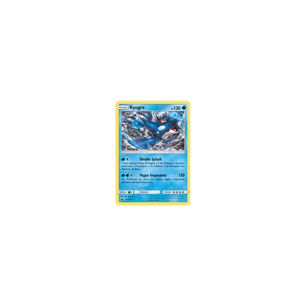 Carte Kyogre - Holographique rare de Pokémon Tempête Céleste 46/168