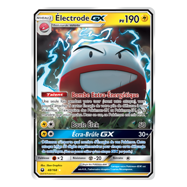 Électrode 48/168 : Joyau Holographique rare GX de l'extension Pokémon Tempête Céleste