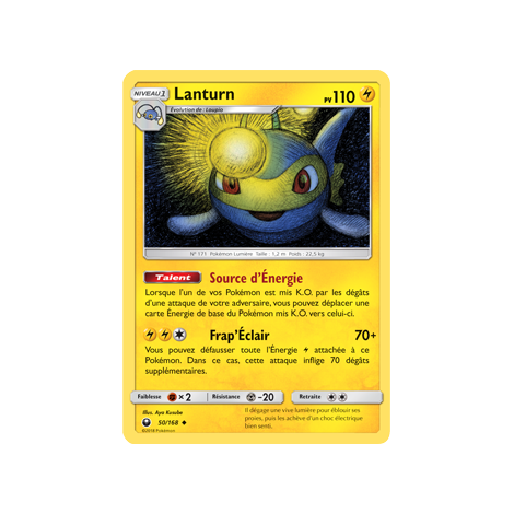 Carte Lanturn - Peu commune de Pokémon Tempête Céleste 50/168