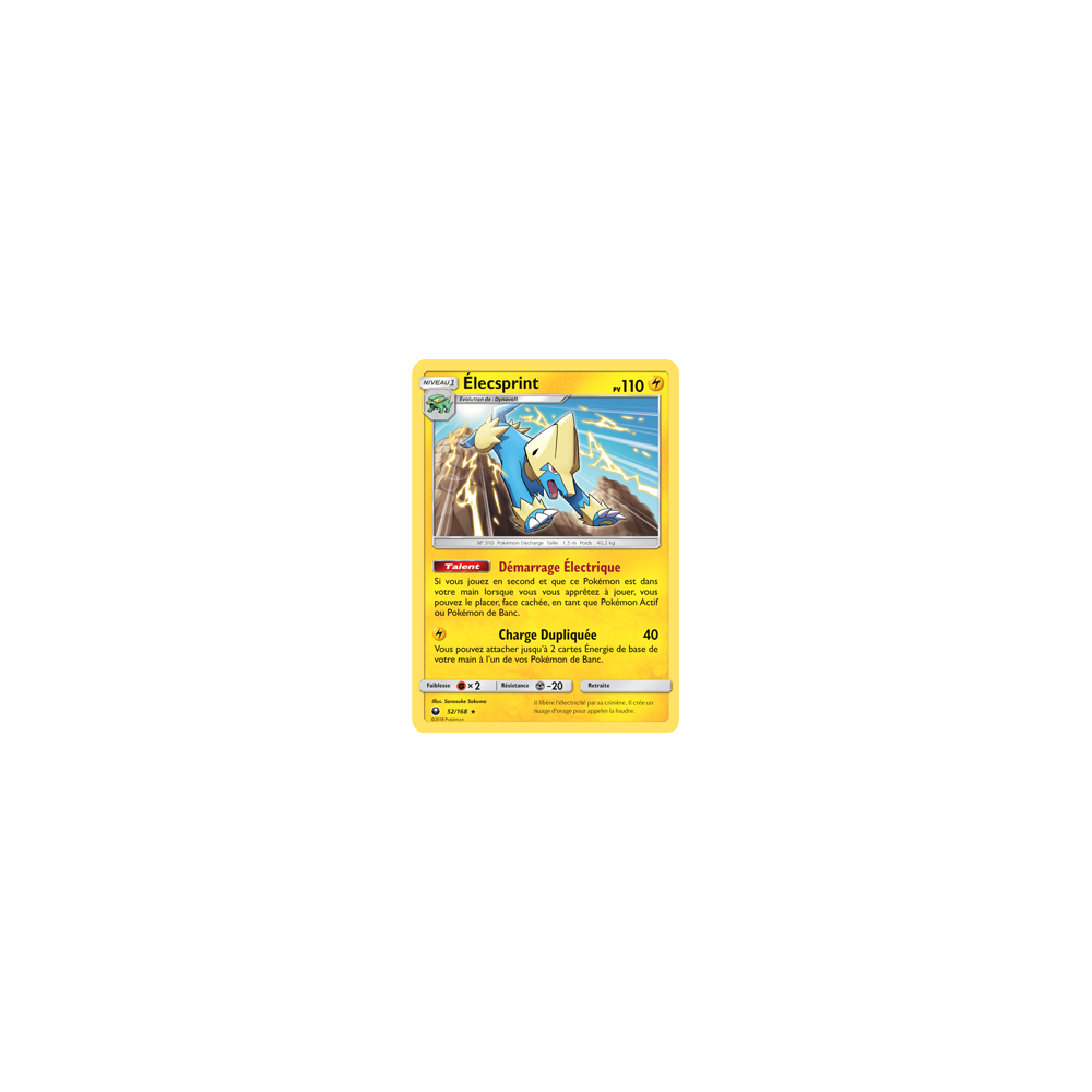 Élecsprint 52/168 : Joyau Rare de l'extension Pokémon Tempête Céleste