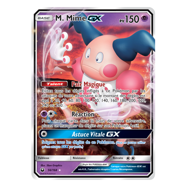 M. Mime 56/168 : Joyau Holographique rare GX de l'extension Pokémon Tempête Céleste