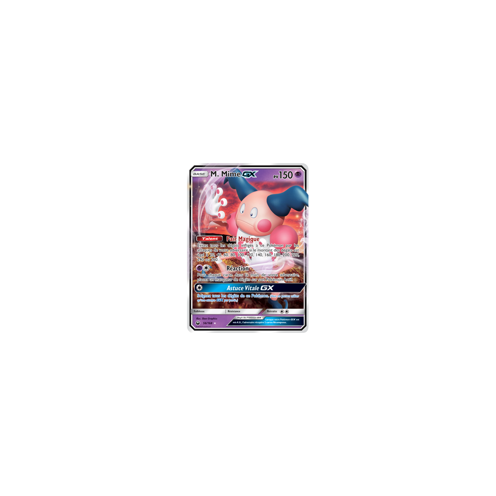 M. Mime 56/168 : Joyau Holographique rare GX de l'extension Pokémon Tempête Céleste