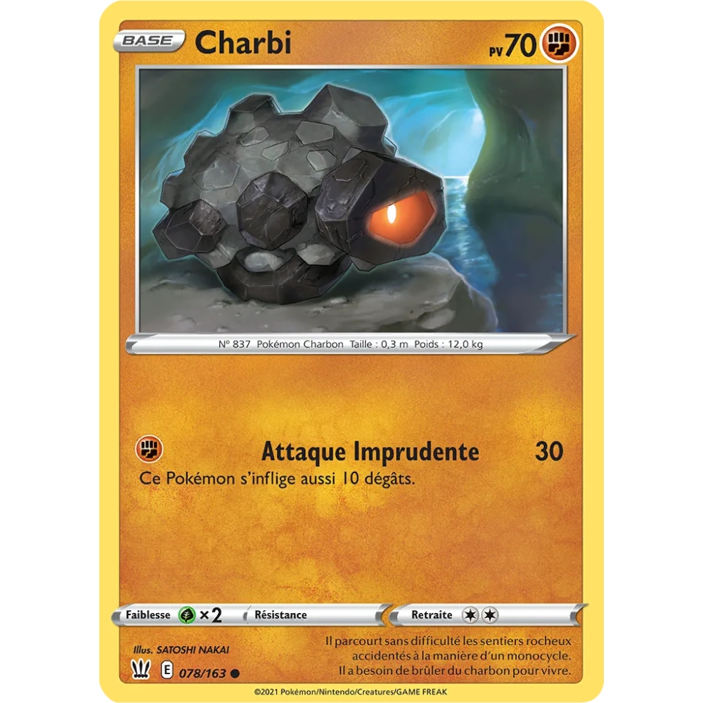 Charbi 078/163 : Joyau Commune (Brillante) de l'extension Pokémon Épée et Bouclier Styles de Combat