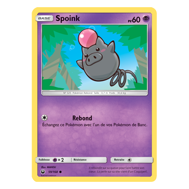 Carte Spoink - Commune de Pokémon Tempête Céleste 59/168