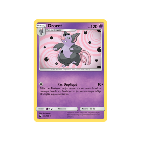 Groret 60/168 : Joyau Rare de l'extension Pokémon Tempête Céleste