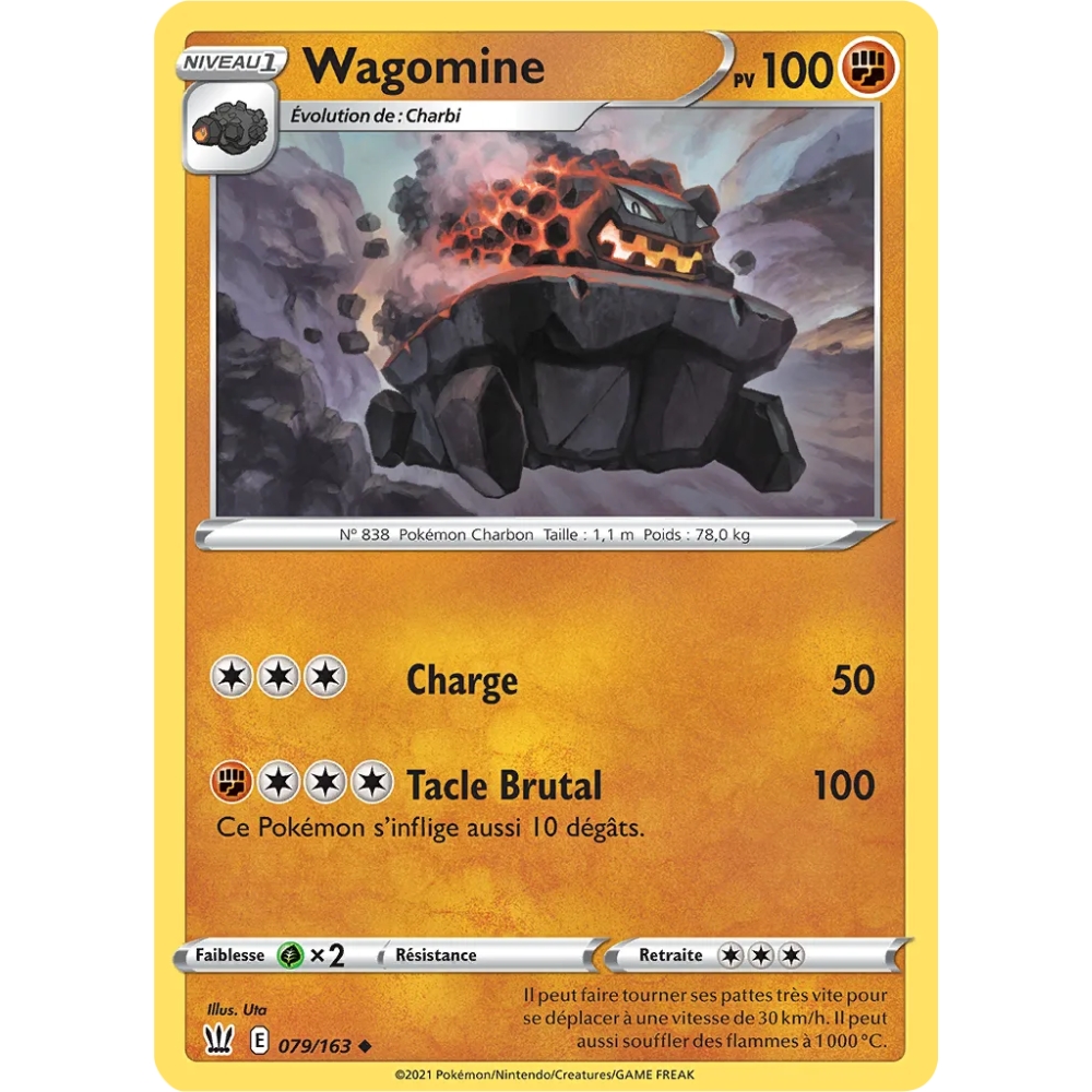 Carte Wagomine - Peu commune (Brillante) de Pokémon Épée et Bouclier Styles de Combat 079/163