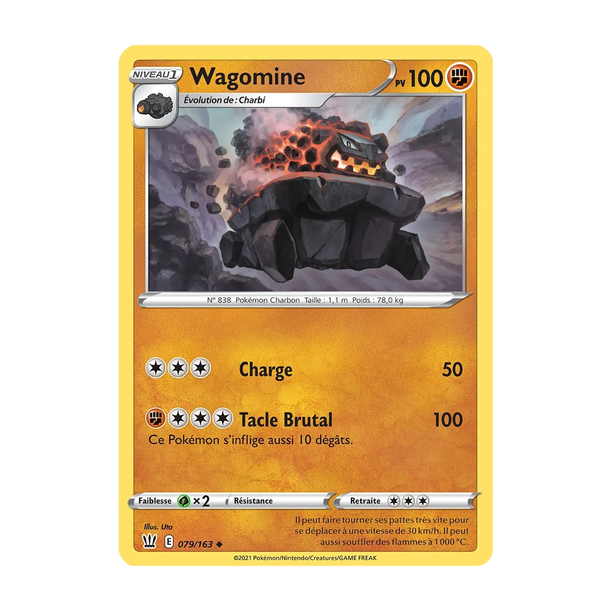 Carte Wagomine - Peu commune (Brillante) de Pokémon Épée et Bouclier Styles de Combat 079/163