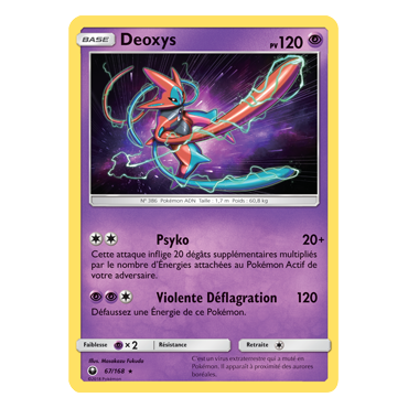 Découvrez Deoxys, carte Holographique rare de la série Tempête Céleste