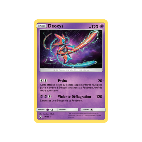 Découvrez Deoxys, carte Holographique rare de la série Tempête Céleste