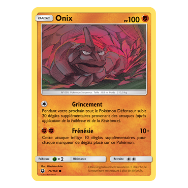 Onix 71/168 : Joyau Commune de l'extension Pokémon Tempête Céleste
