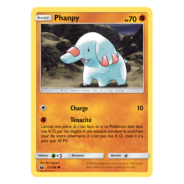 Phanpy 72/168 : Joyau Commune de l'extension Pokémon Tempête Céleste