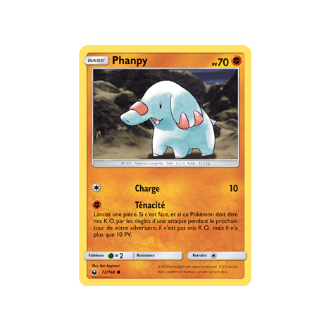 Phanpy 72/168 : Joyau Commune de l'extension Pokémon Tempête Céleste