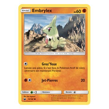 Carte Embrylex - Commune de Pokémon Tempête Céleste 74/168