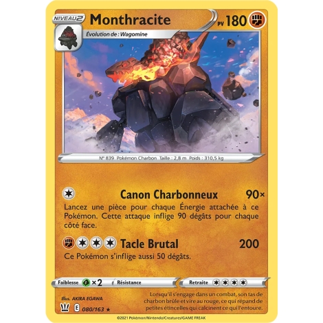 Monthracite carte rare de la série Épée et Bouclier Styles de Combat