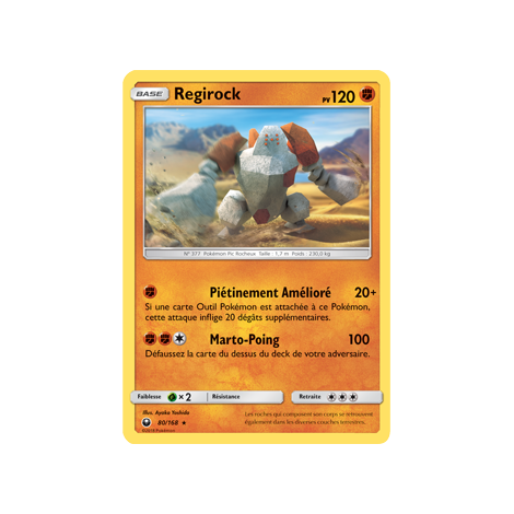 Regirock 80/168 : Joyau Rare de l'extension Pokémon Tempête Céleste