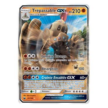 Trépassable 82/168 : Joyau Holographique rare GX de l'extension Pokémon Tempête Céleste