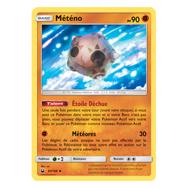 Météno 83/168 : Joyau Peu commune de l'extension Pokémon Tempête Céleste