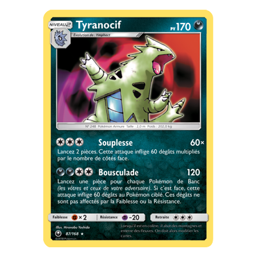 Carte Tyranocif - Holographique rare de Pokémon Tempête Céleste 87/168