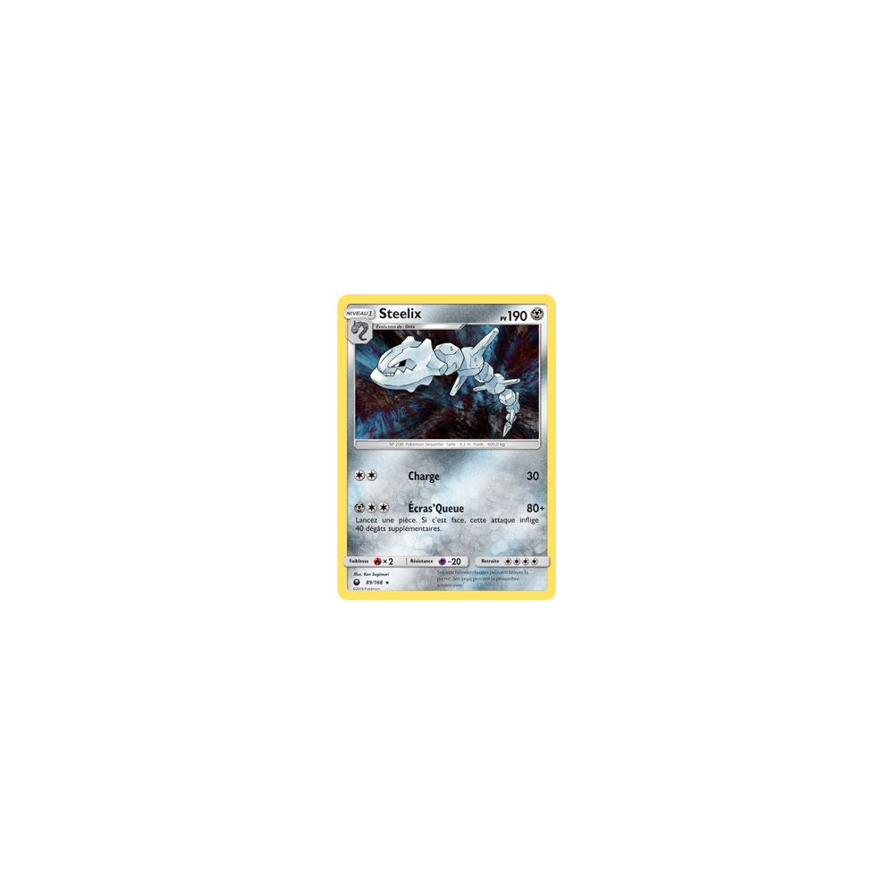 Steelix 89/168 : Joyau Holographique rare de l'extension Pokémon Tempête Céleste