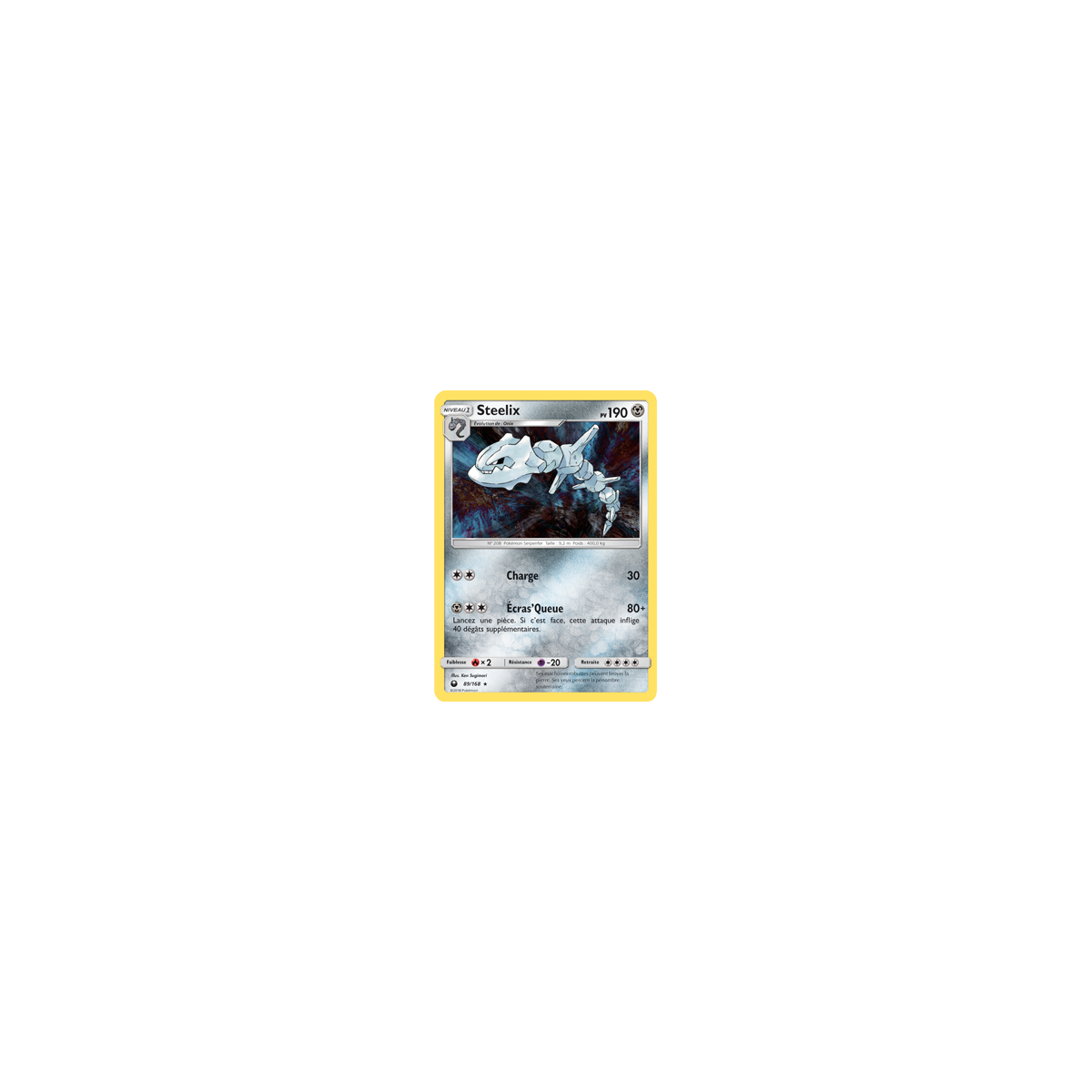 Steelix 89/168 : Joyau Holographique rare de l'extension Pokémon Tempête Céleste