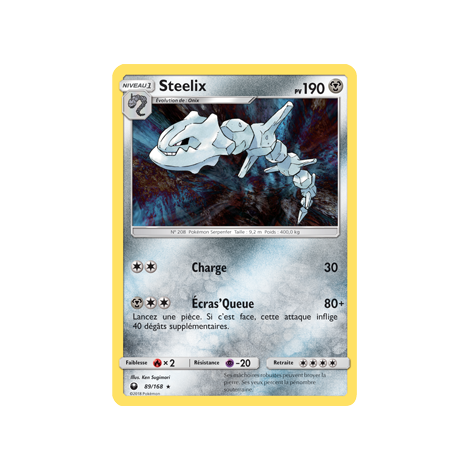 Steelix 89/168 : Joyau Holographique rare de l'extension Pokémon Tempête Céleste